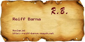 Reiff Barna névjegykártya
